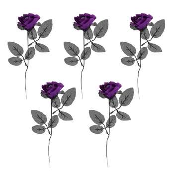 5 шт. искусственных роз Roses Eyes Party Halloween Prop поддельные фиолетовые пластиковые хитрые украшения
