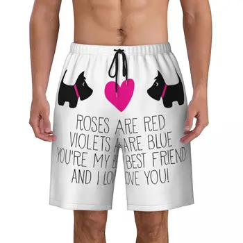Милые пляжные шорты Scottie Dogs Love, мужские модные пляжные шорты, трусы, быстросохнущие плавки для шотландского терьера