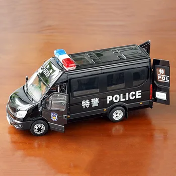 Отлитый под давлением Сплав В масштабе 1:24 Специальный Полицейский Микроавтобус Модель Для Взрослых Классическая Коллекция Дисплей Орнамент Подарок Сувенир