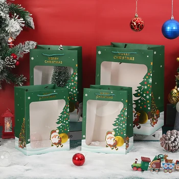 Пакеты для упаковки рождественских подарков, Рождественский упаковочный пакет, бумажный пакет для новогодних подарков, держатели подарков в виде снеговика, Подарочный пакет для конфет, Праздничный декор