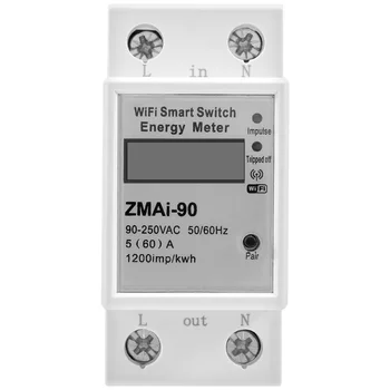Wifi Smart Meter Переключатель Энергопотребления Счетчик мониторинга энергии 110V 220V Smart Life/приложение Tuya Пульт дистанционного управления