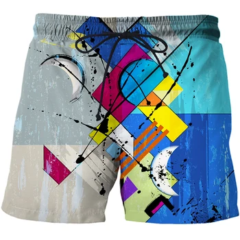 Летние мужские пляжные брюки с абстрактным рисунком, пляжные шорты для серфинга, пляжная одежда, сексуальные плавки, мужской купальник, доска для серфинга, короткие спортивные шорты