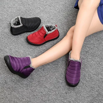 2022 Зимние ботинки, женская зимняя мужская обувь, повседневная обувь на плоской подошве, ботильоны, большие размеры, пара обуви без застежки, женская обувь