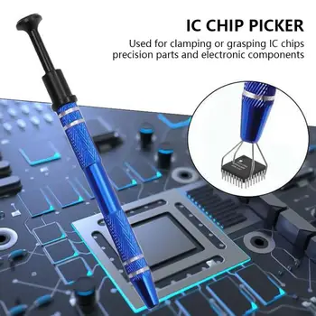 Электронный компонент IC Extractor Синий С четырьмя Когтями, Всасывающая ручка, Ручной инструмент для сбора стружки, Инструменты для ремонта мобильных телефонов IC Suck