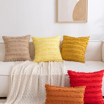 Чехлы для подушек в богемном стиле, однотонная наволочка, наволочка 45x45 см, 30x50 см, украшение домашнего дивана