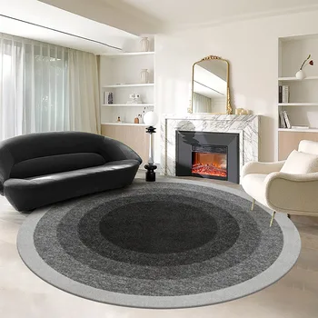 Градиентные круглые ковры для гостиной, ковры в стиле Ваби-Саби для спальни, Нескользящий коврик для гостиной, Моющийся коврик для гардероба большой площади.