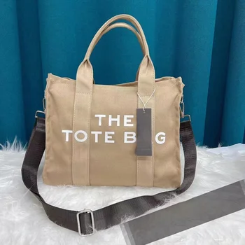 Брендовые дизайнерские сумки-тоут для женщин, роскошные сумки, холщовые сумки через плечо большой емкости, простые кошельки для покупок 2023 Sac