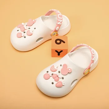 Новые женские сандалии с толстой подошвой, вьетнамки серии Beach Garden Slide Flower, нескользящая обувь для ванной комнаты, Летние тапочки с дырочками