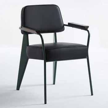 Обеденный стул в стиле ретро, простой скандинавский Железный стул для отдыха, Металлический Дизайнерский Креативный стул для кофейни с подлокотником и спинкой