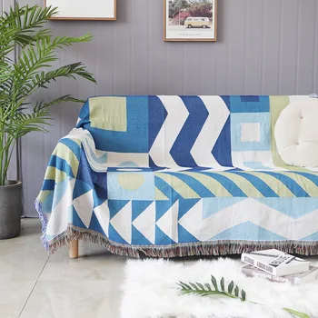 Нитяное одеяло однотонное бежево-серое кофейное покрывало для дивана в спальне Домашний текстиль Модное вязаное одеяло