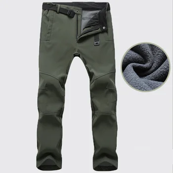 Зимние тактические флисовые брюки-карго, мужские повседневные Толстые Теплые спортивные штаны с мягкой оболочкой, армейские водонепроницаемые брюки для кемпинга