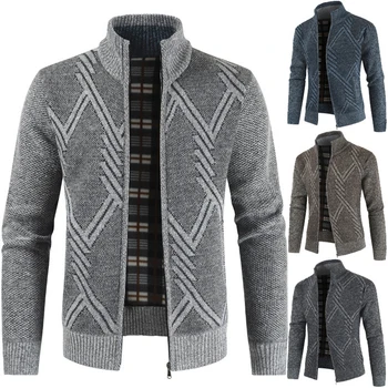 Мужской свитер, осенне-зимний кардиган, вязаные пальто, мужские толстые стильные мужские теплые куртки, повседневный трикотаж для мужской одежды